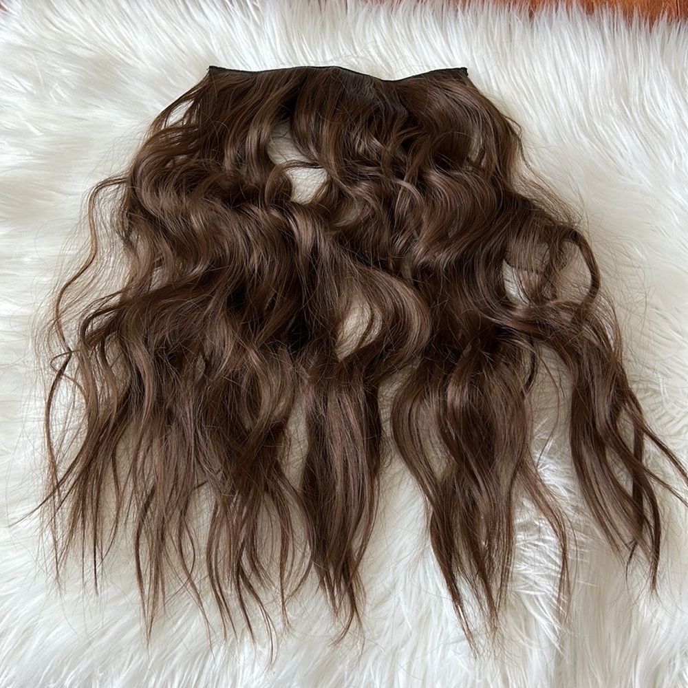 Brown Wavy Hair Halo Extension One Piece NWOT